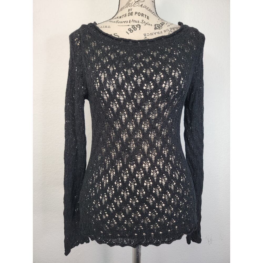 Sisley Black Open-Knit Sweater - Picture 2 of 9